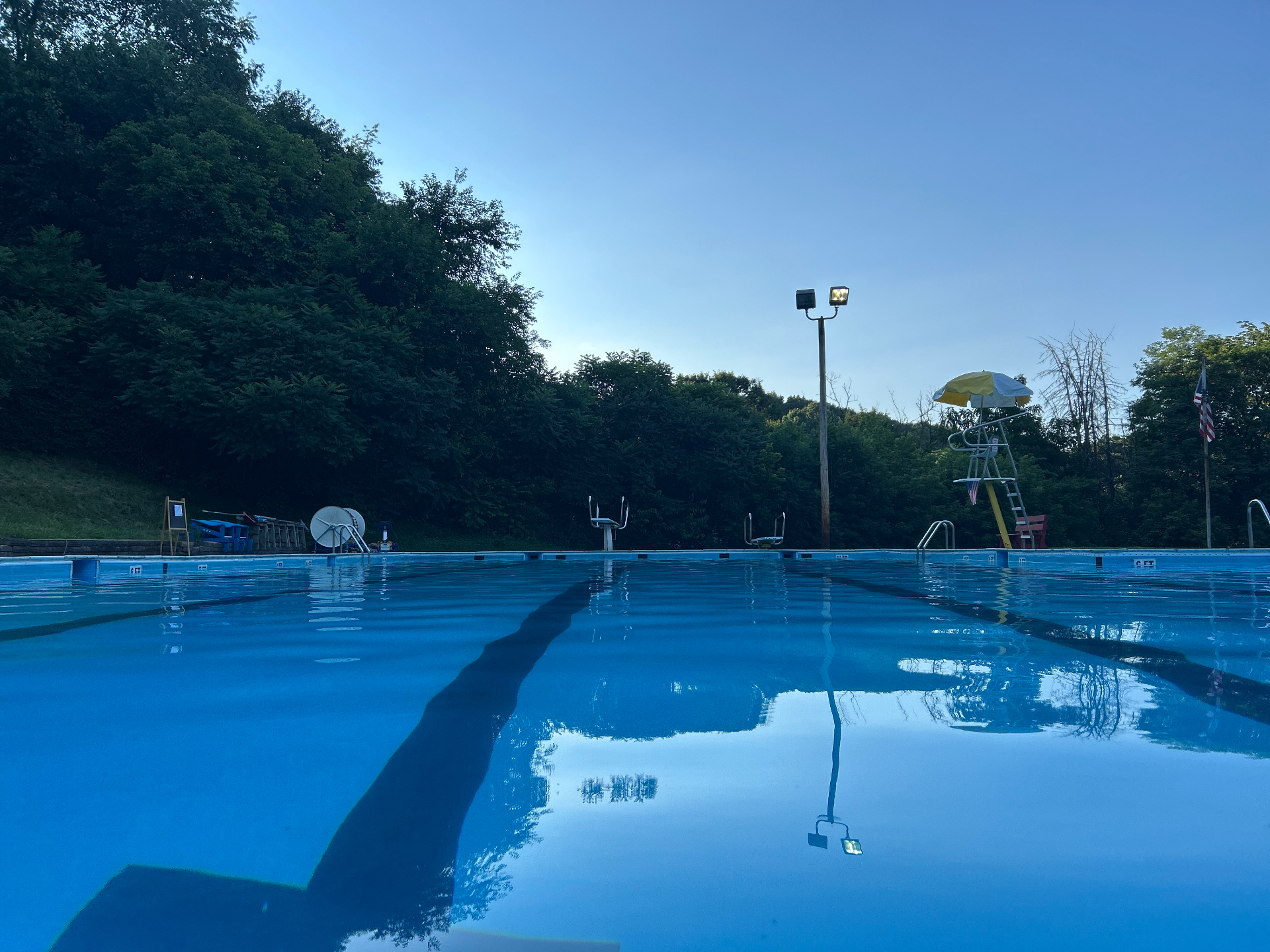 Morning at the pool before opening